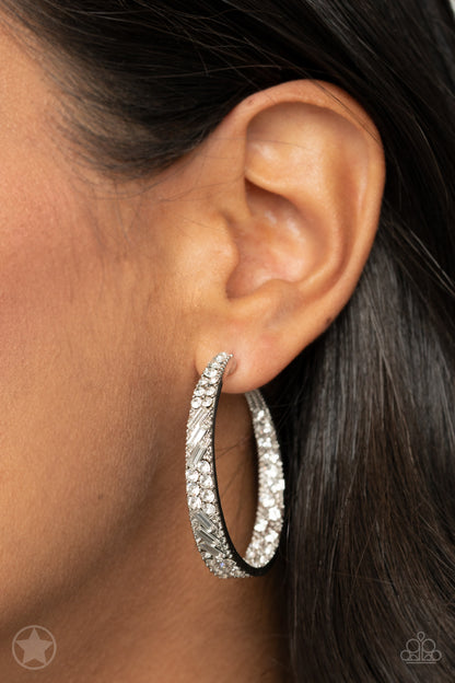 GLITZY By Association - White - Paparazzi Earrings