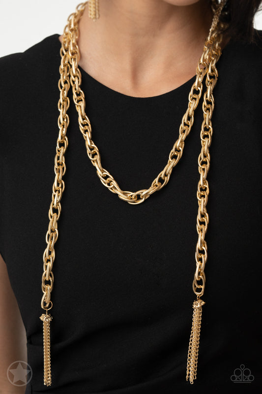 SCARFed for Attention - Gold - Paparazzi Necklace