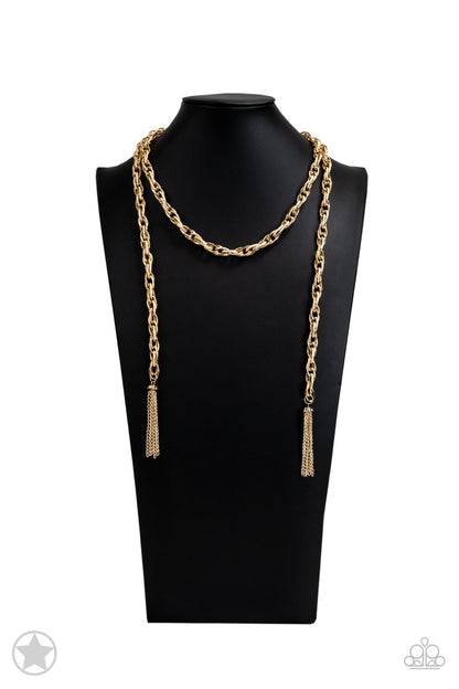 SCARFed for Attention - Gold - Paparazzi Necklace