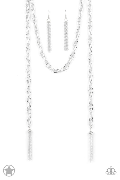 SCARFed for Attention - Silver - Paparazzi Necklace