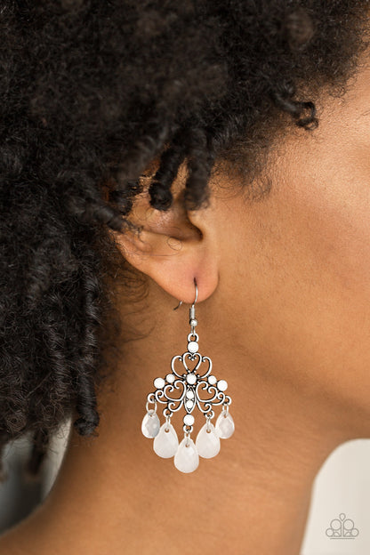 Dip It GLOW - White - Paparazzi Earrings