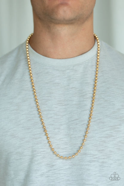 Cadet Casual - Gold - Paparazzi Mens Necklace