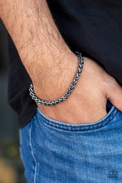 Knocked It Out Of The Park - Black - Paparazzi Mens Bracelet