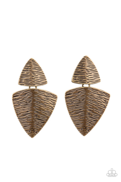 PRIMAL Factors - Brass - Paparazzi Earrings