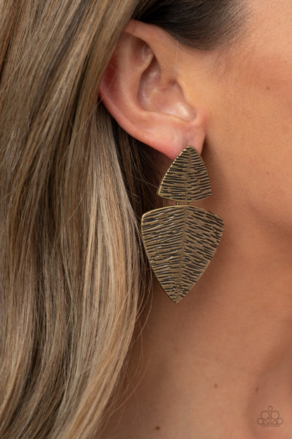 PRIMAL Factors - Brass - Paparazzi Earrings