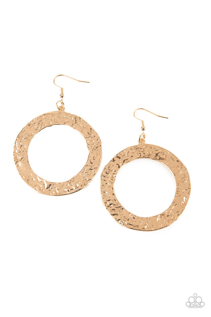 PRIMAL Meridian - Gold - Paparazzi Earrings