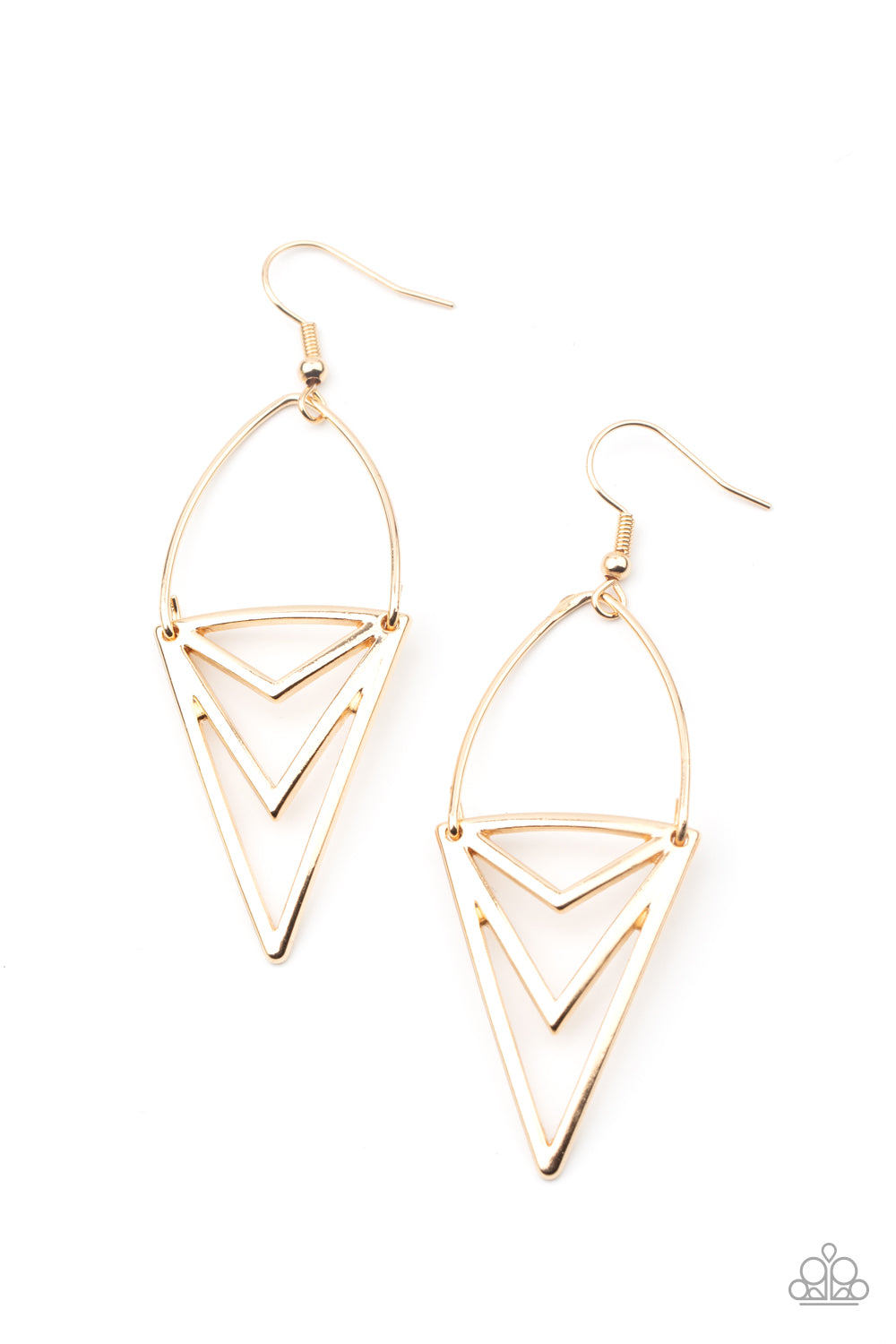 Proceed With Caution - Gold - Paparazzi Earrings