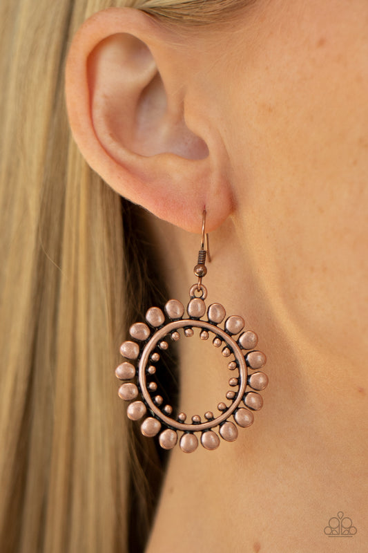 Radiating Radiance - Copper - Paparazzi Earrings