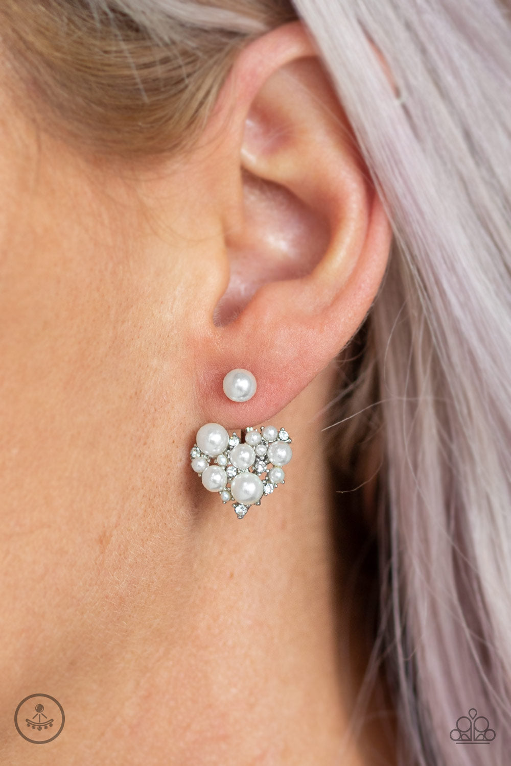 Star-Studded Success - White - Paparazzi Earrings