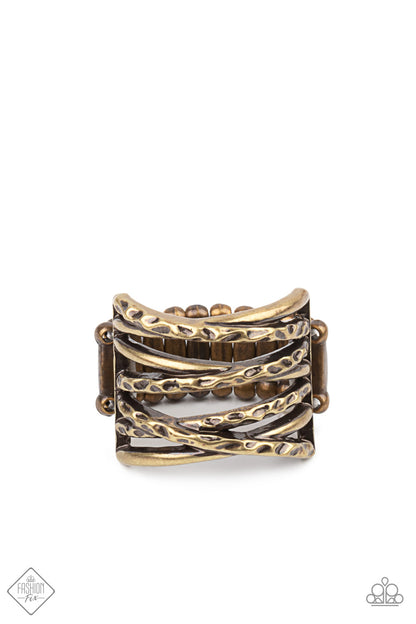 Switching Gears - Brass - Paparazzi Ring