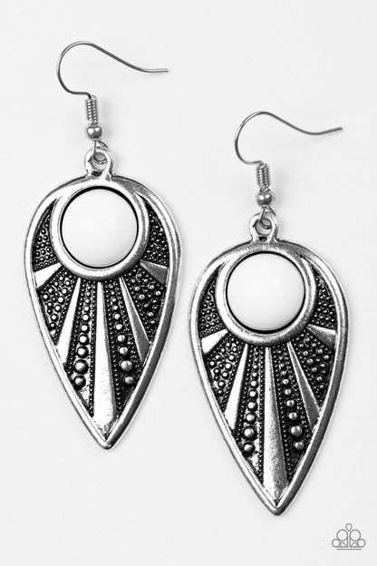 Take A WALKABOUT - White - Paparazzi Earrings