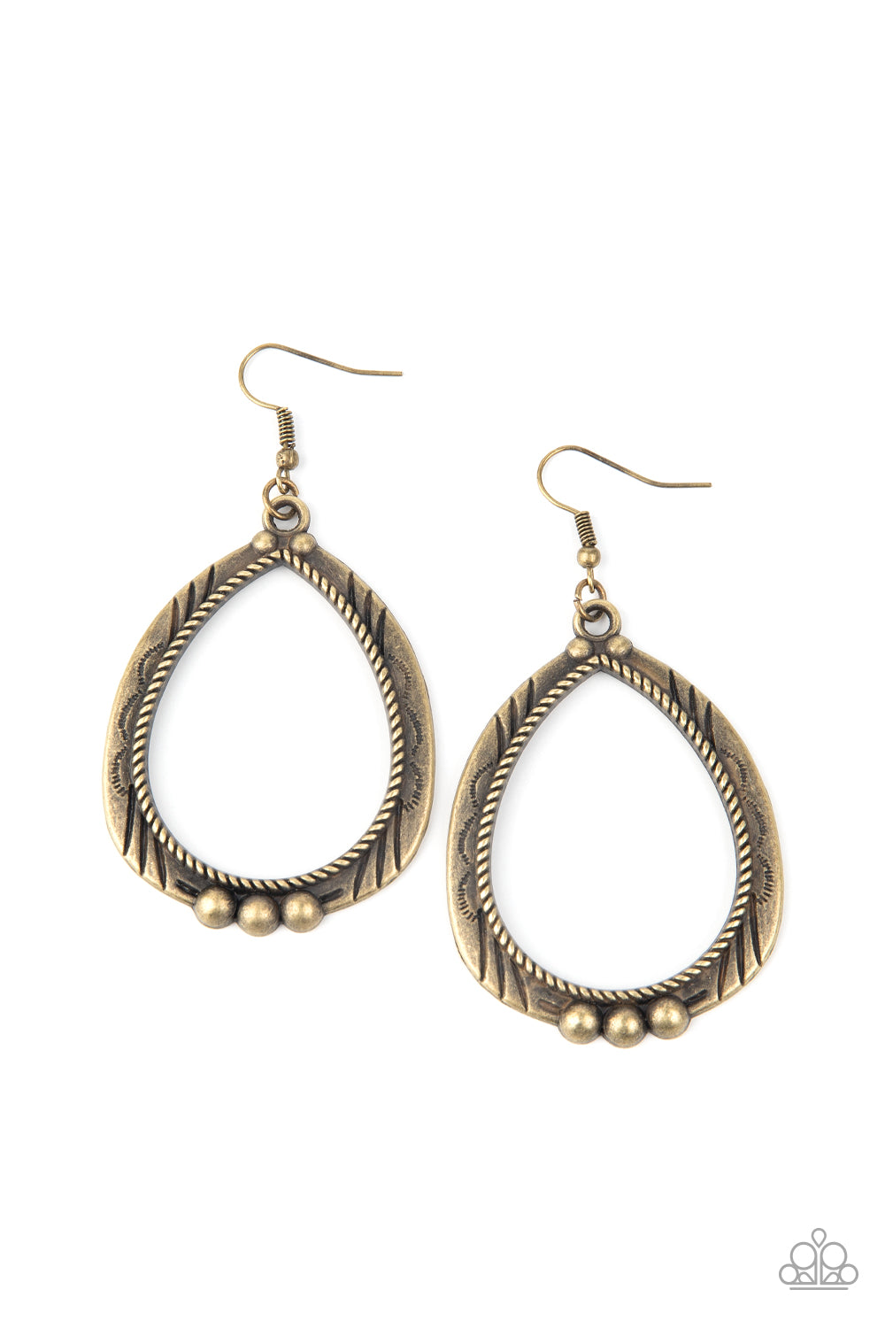 Terra Topography - Brass - Paparazzi Earrings