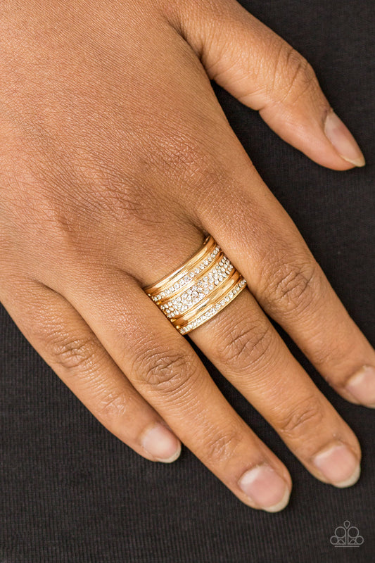 Top Dollar Drama - Gold - Paparazzi Ring