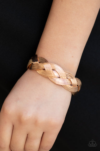 Woven Wonder - Gold - Paparazzi Bracelet